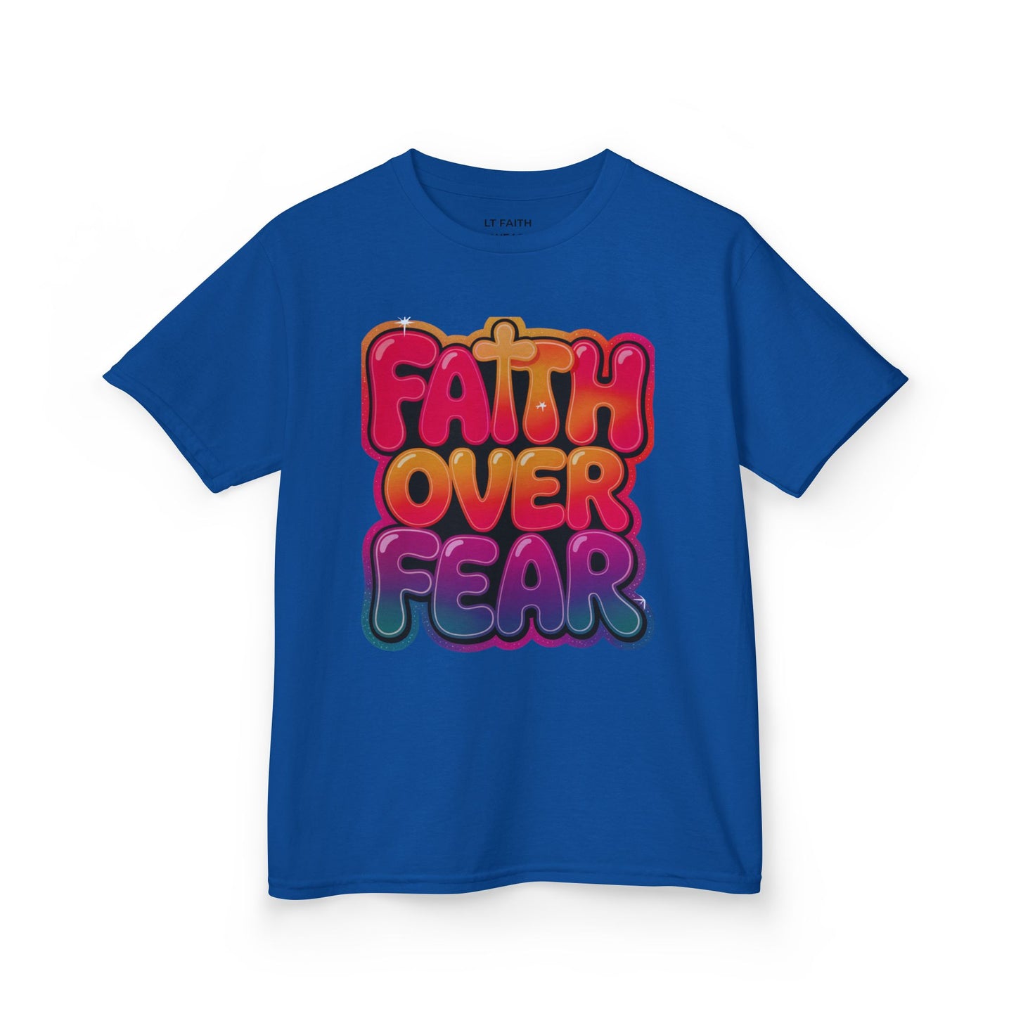 Kids Tee — "Faith Over Fear" Christian Graphic T-Shirt