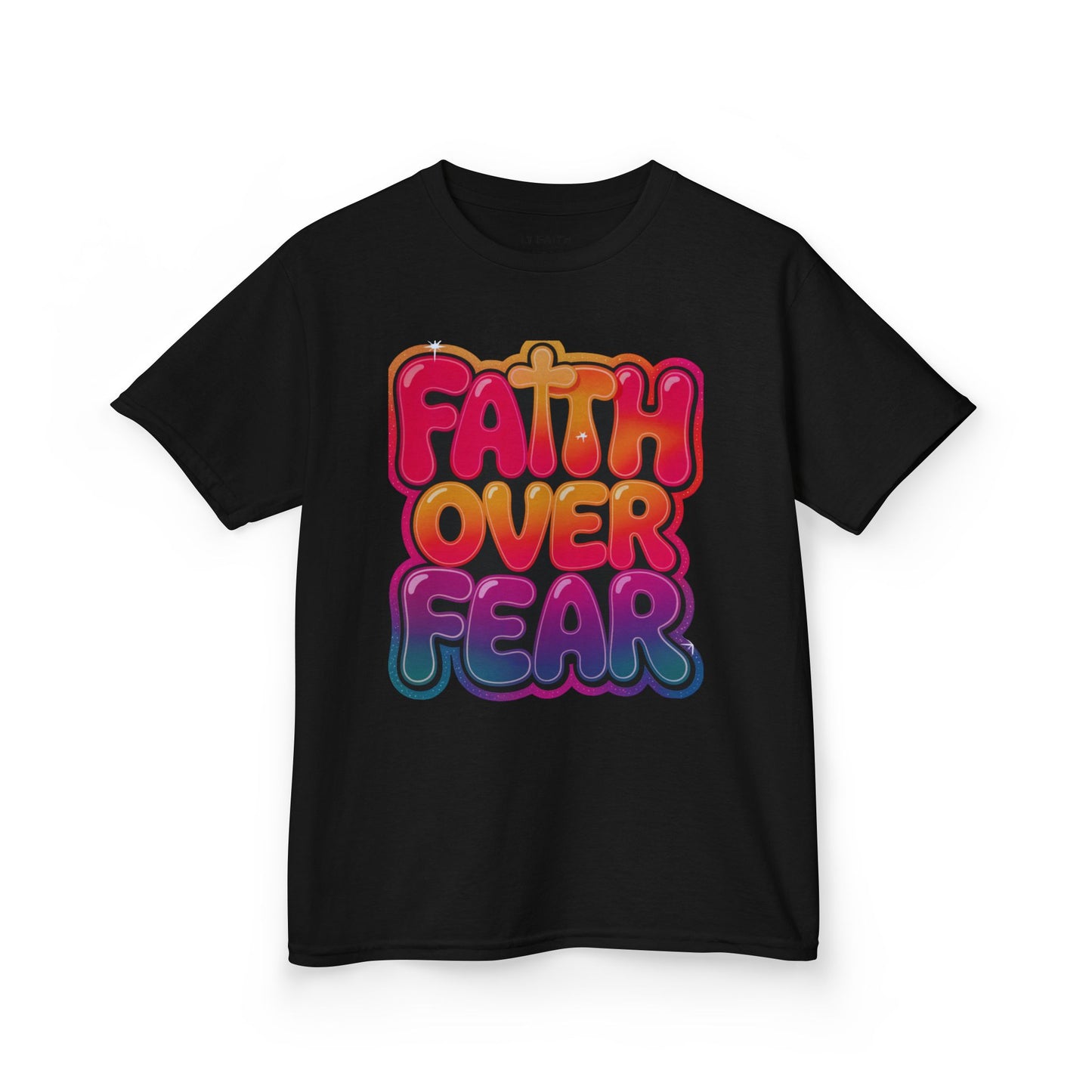 Kids Tee — "Faith Over Fear" Christian Graphic T-Shirt