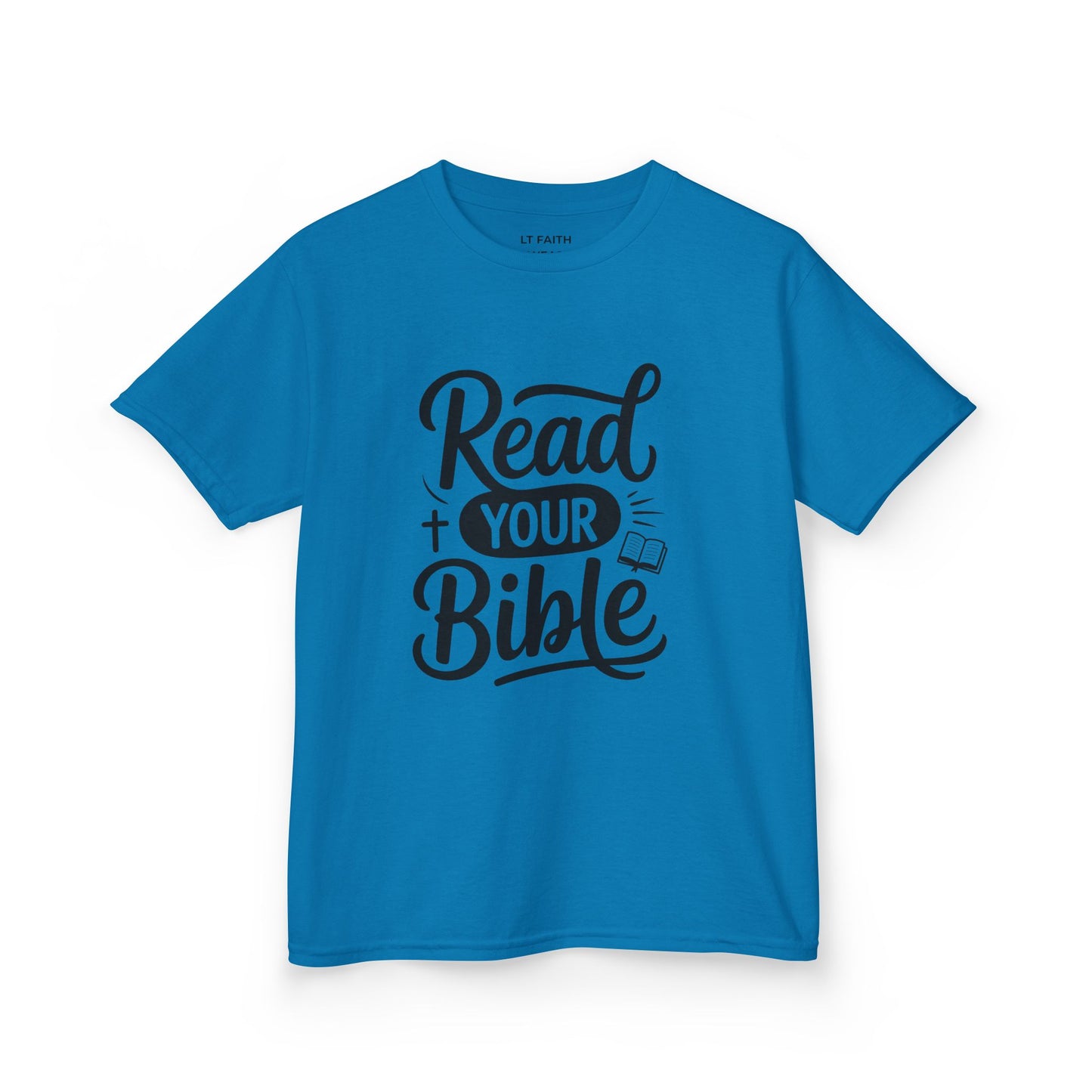 Read Your Bible Kids T-Shirt — Minimal Christian Faith Tee for Youth