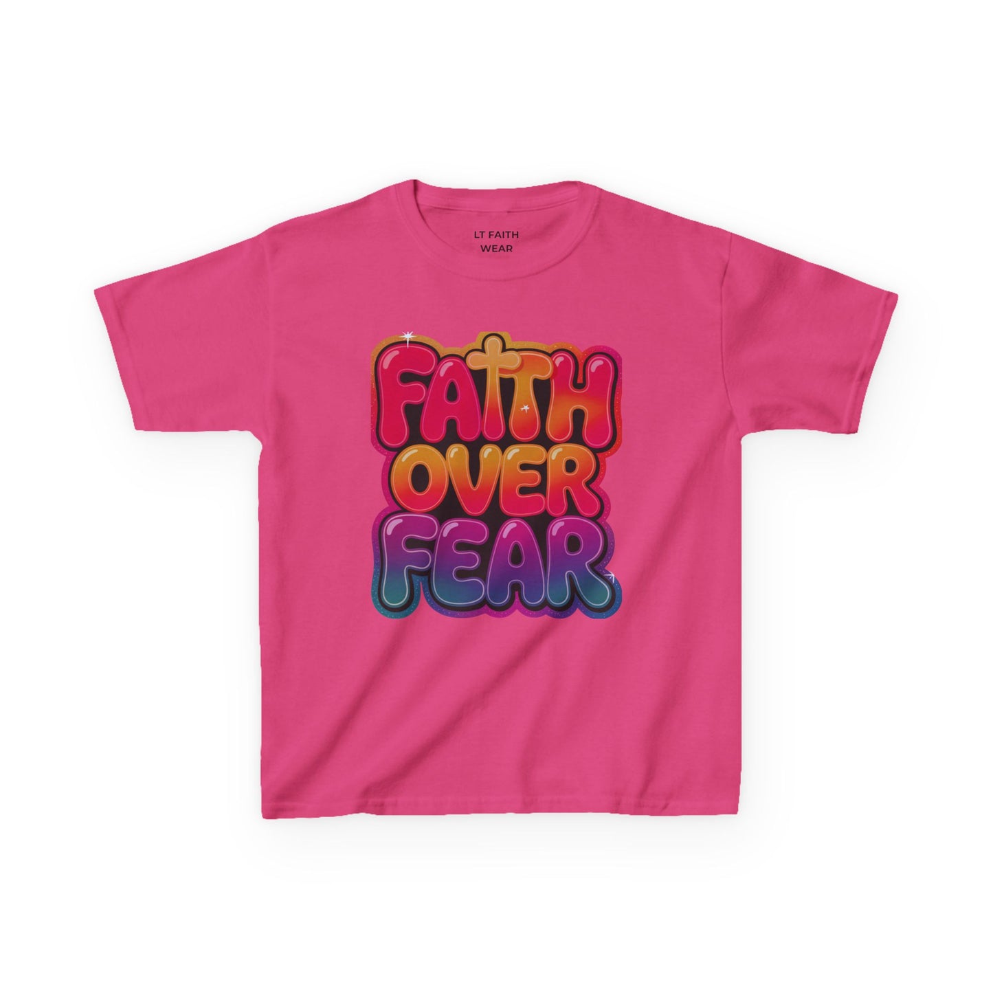 Kids Tee — "Faith Over Fear" Christian Graphic T-Shirt