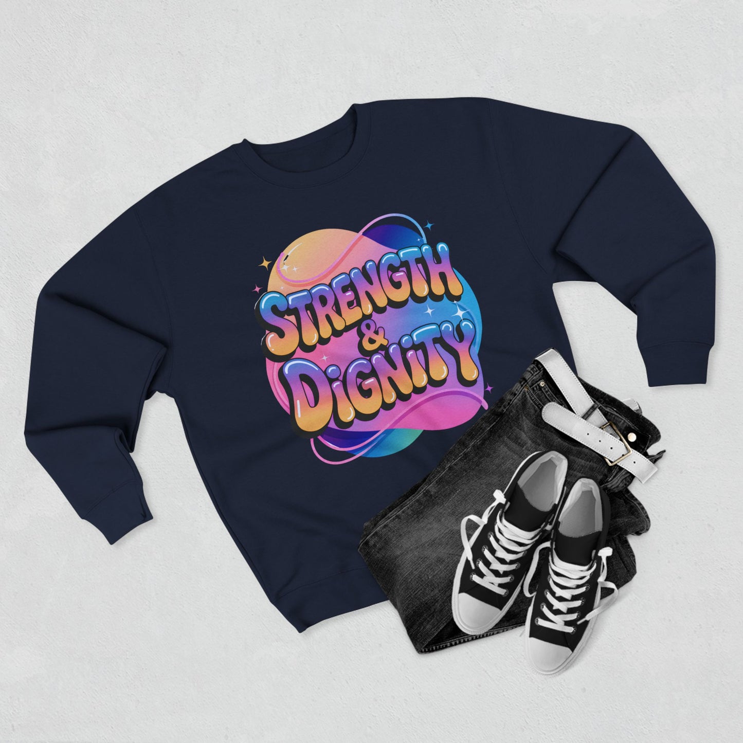Strength & Dignity Crewneck Sweatshirt — Inspirational Women’s Pullover