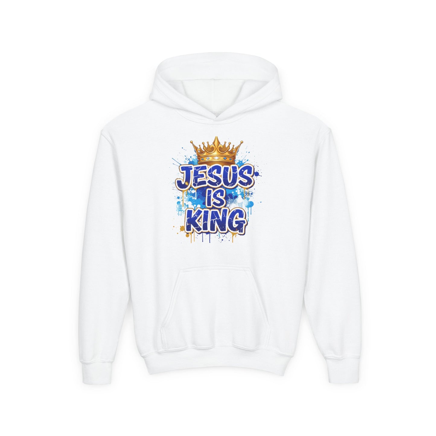 Jesus Is King Youth Hoodie — Christian Faith Kids Sweatshirt