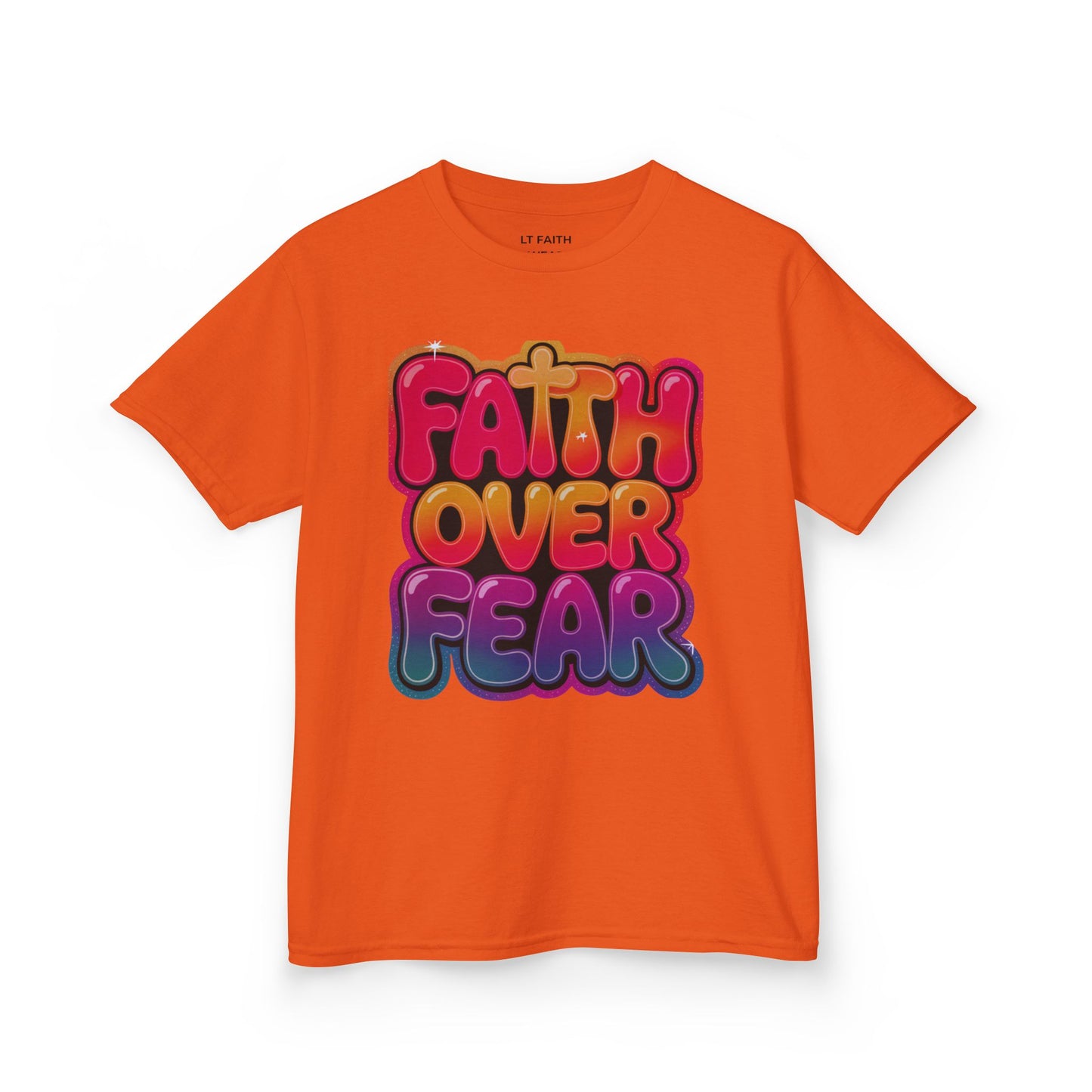 Kids Tee — "Faith Over Fear" Christian Graphic T-Shirt