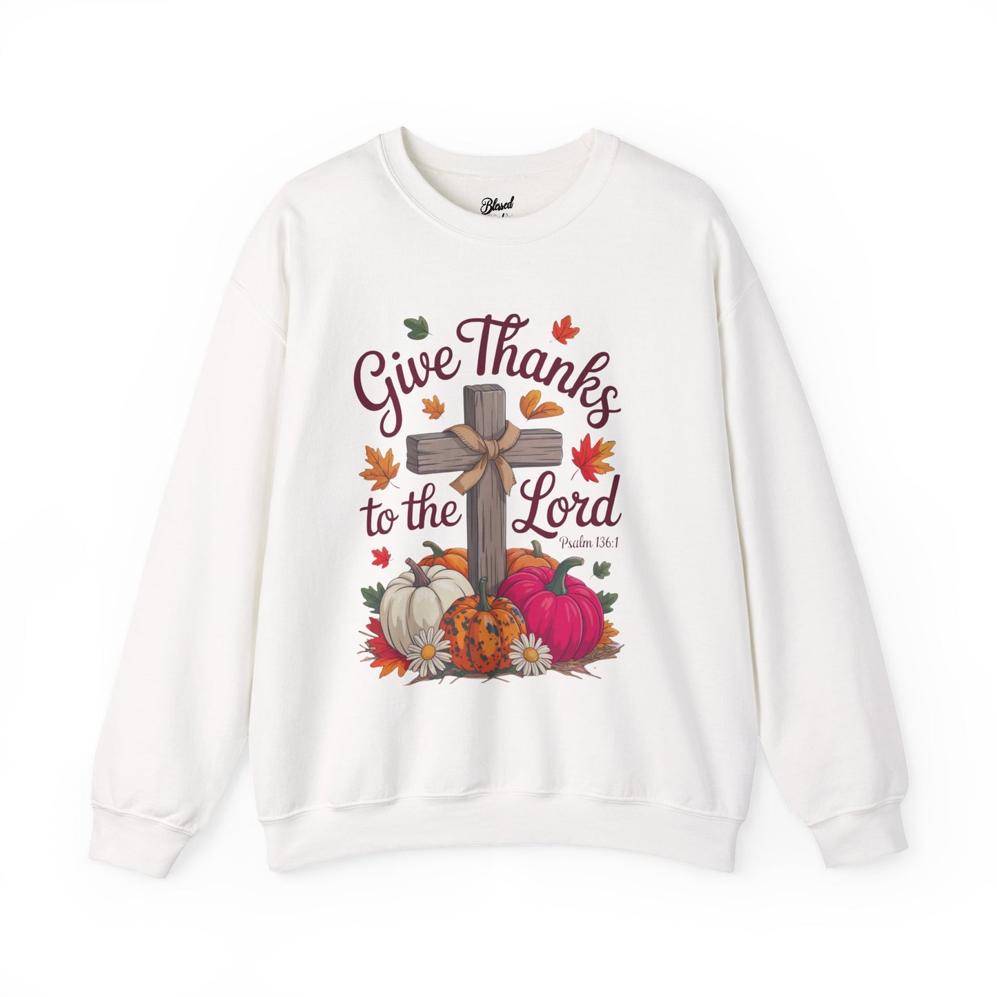 Christian Psalm 136:1 Sweatshirt