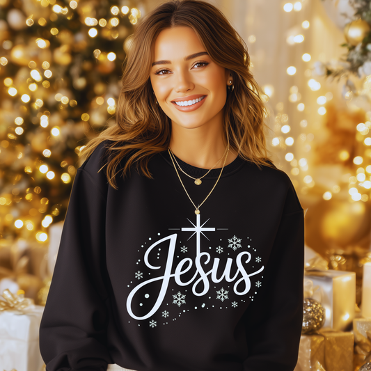 Christmas Sweatshirt - Jesus The Reason for the Snowy Season