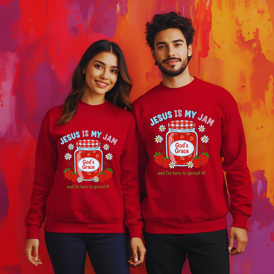 Jesus Is My Jam Sweatshirt — Christian Faith Graphic Crewneck