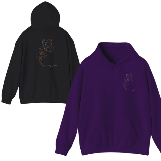 Golden Whisper Hoodie — Elegant Metallic Script Hooded Sweatshirt