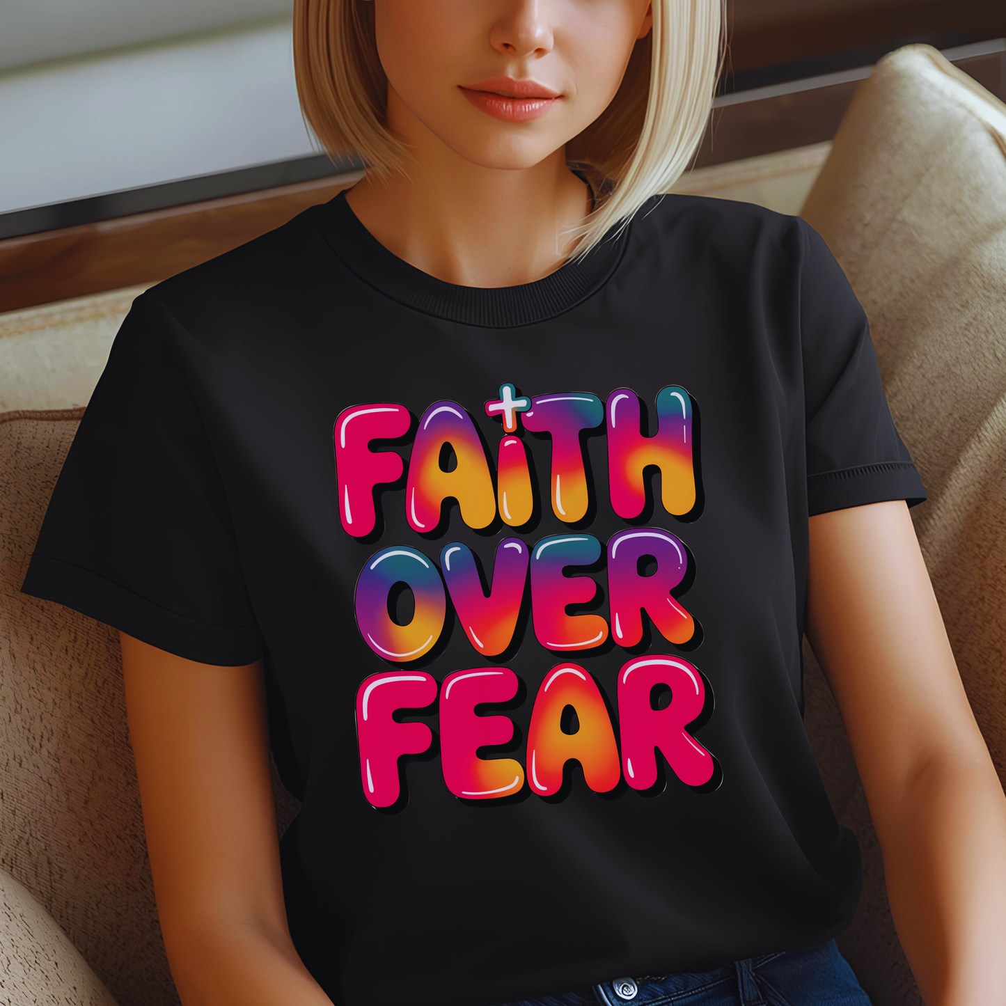 Faith Over Fear Christian T-Shirt — Women’s Inspirational Graphic Tee