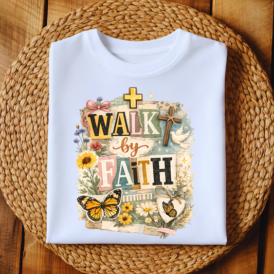 Walk by Faith Vintage Christian T-Shirt