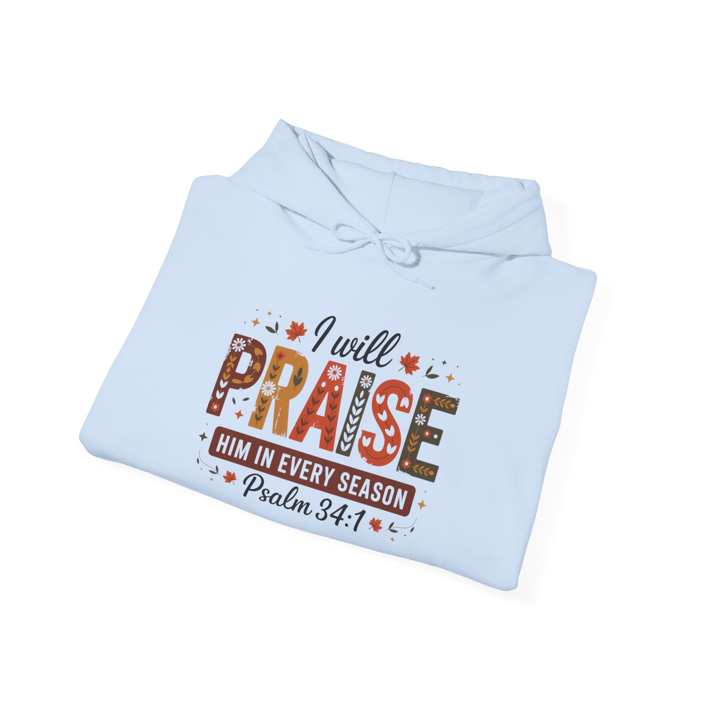 Hooded Sweatshirt with 'I WILL PRAISE' Design