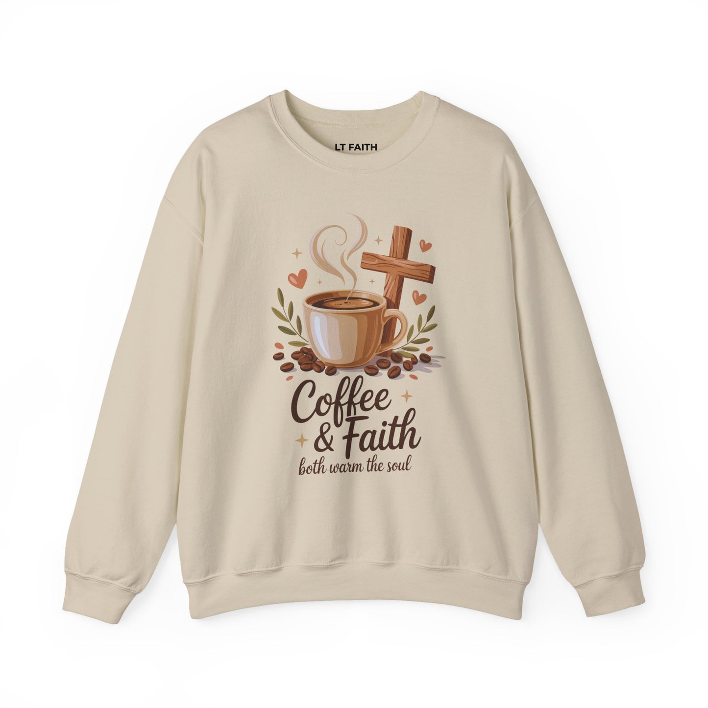 Coffee & Faith Christian Crewneck Sweatshirt