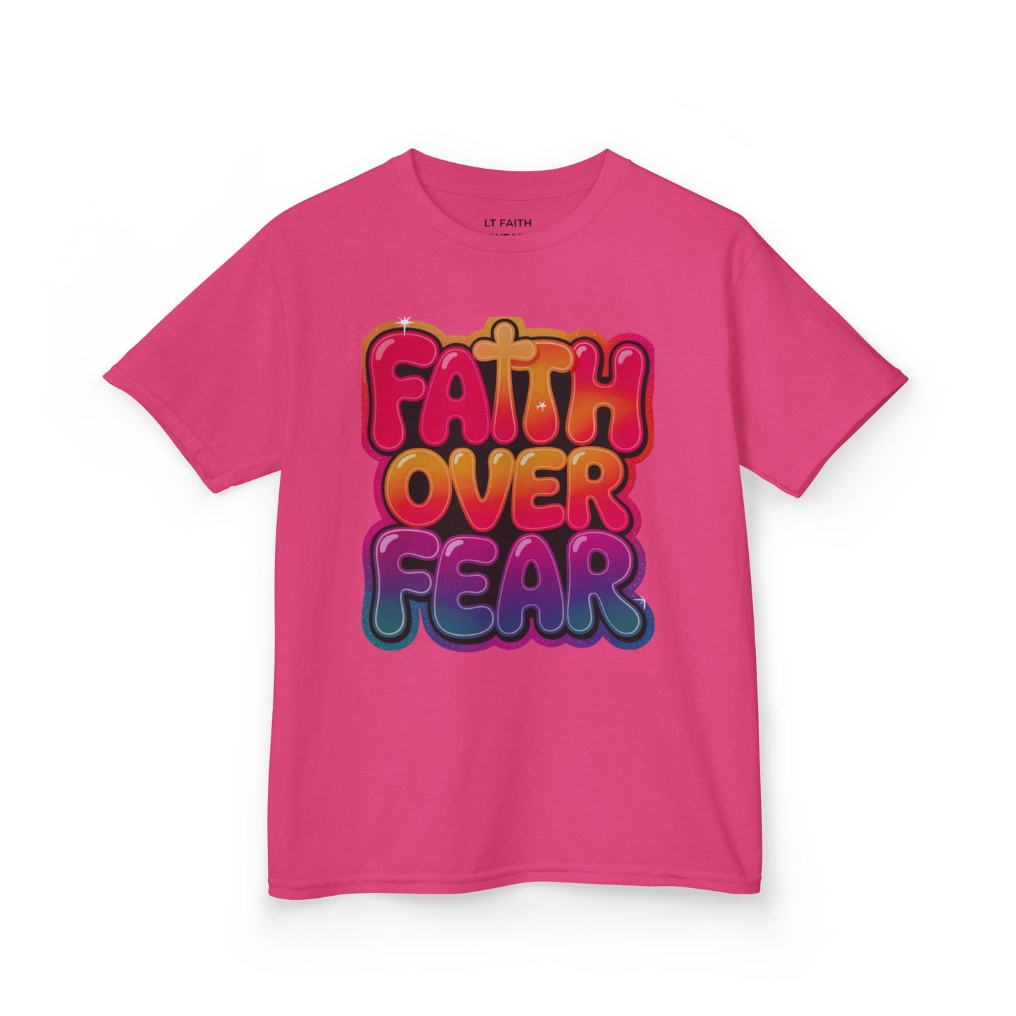 Kids Tee — "Faith Over Fear" Christian Graphic T-Shirt