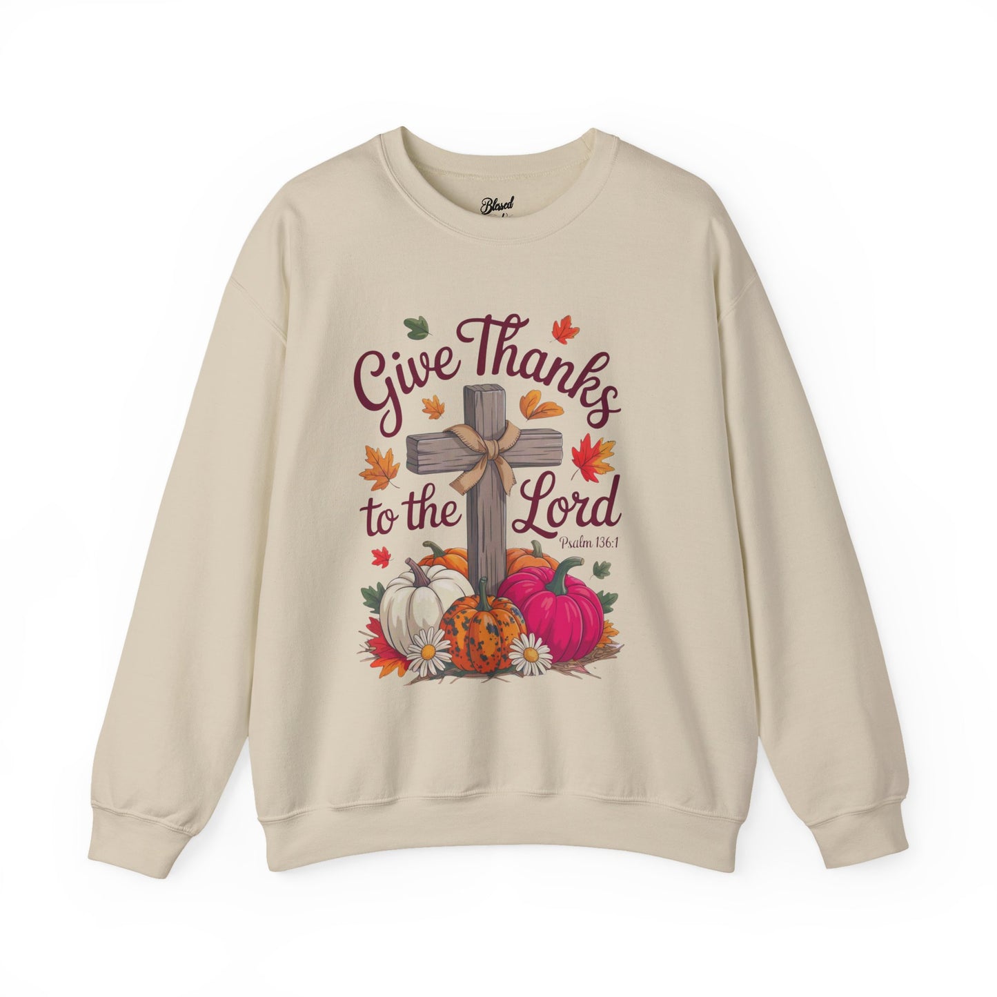Christian Psalm 136:1 Sweatshirt
