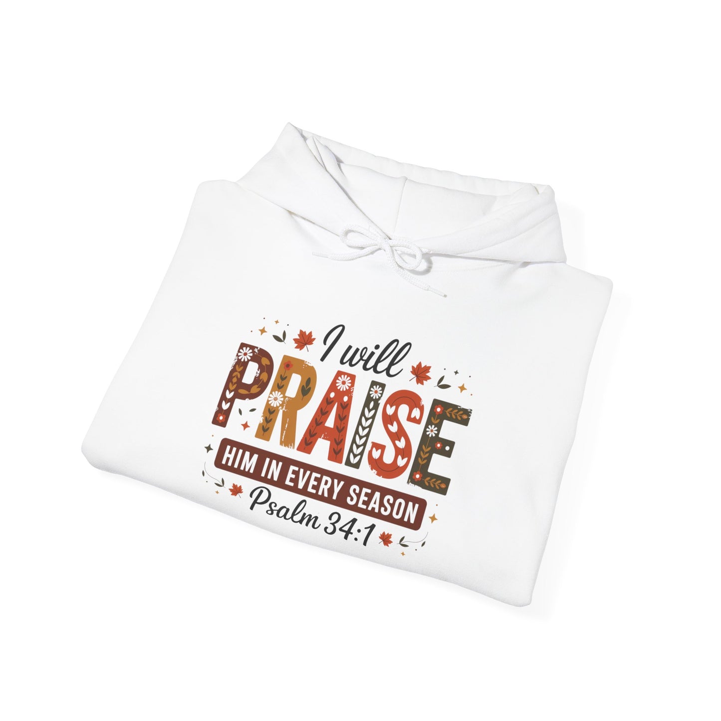 Hooded Sweatshirt with 'I WILL PRAISE' Design