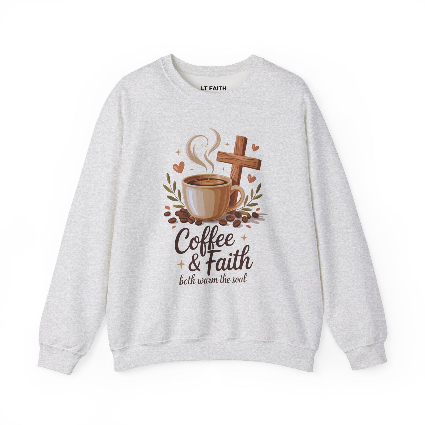 Coffee & Faith Christian Crewneck Sweatshirt