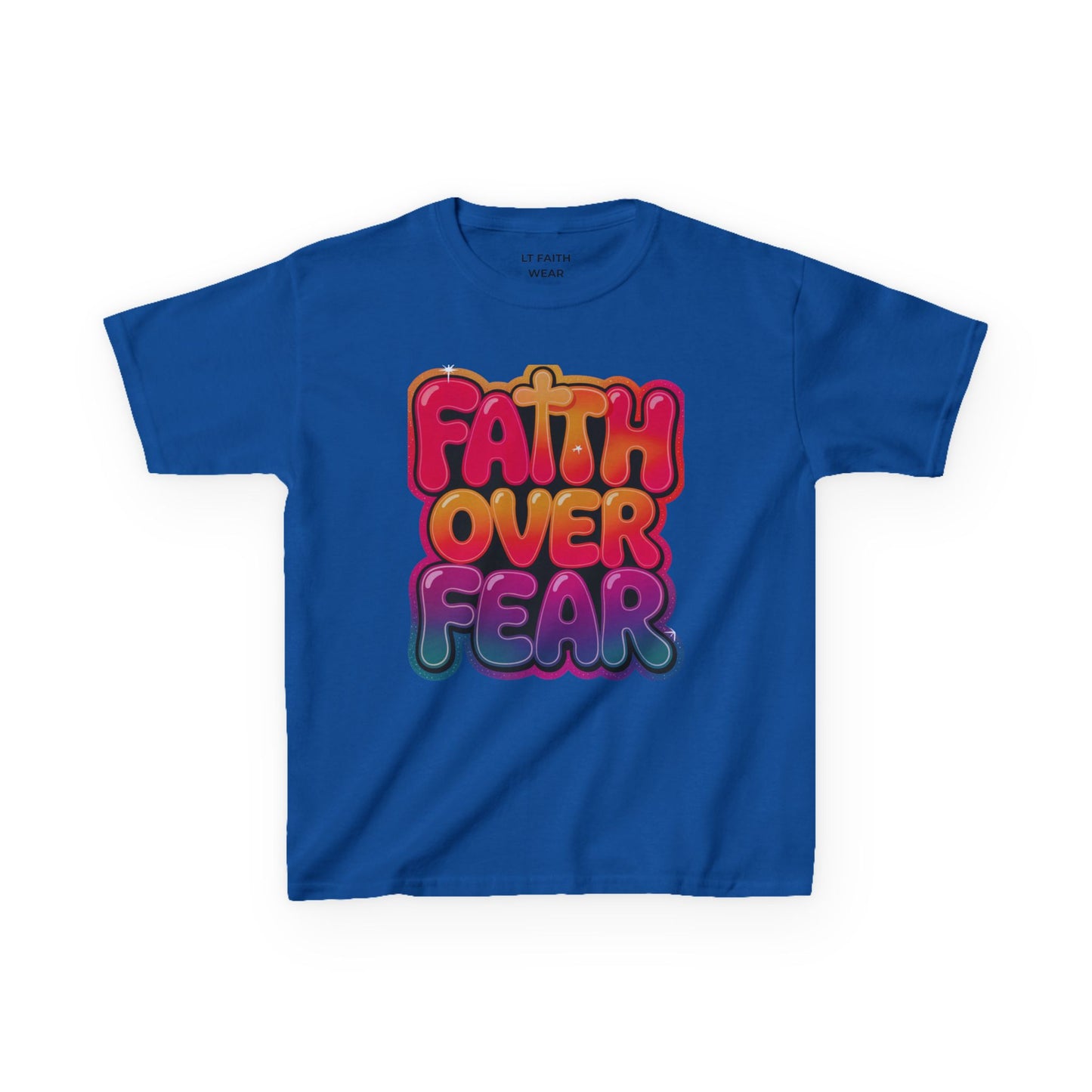 Kids Tee — "Faith Over Fear" Christian Graphic T-Shirt