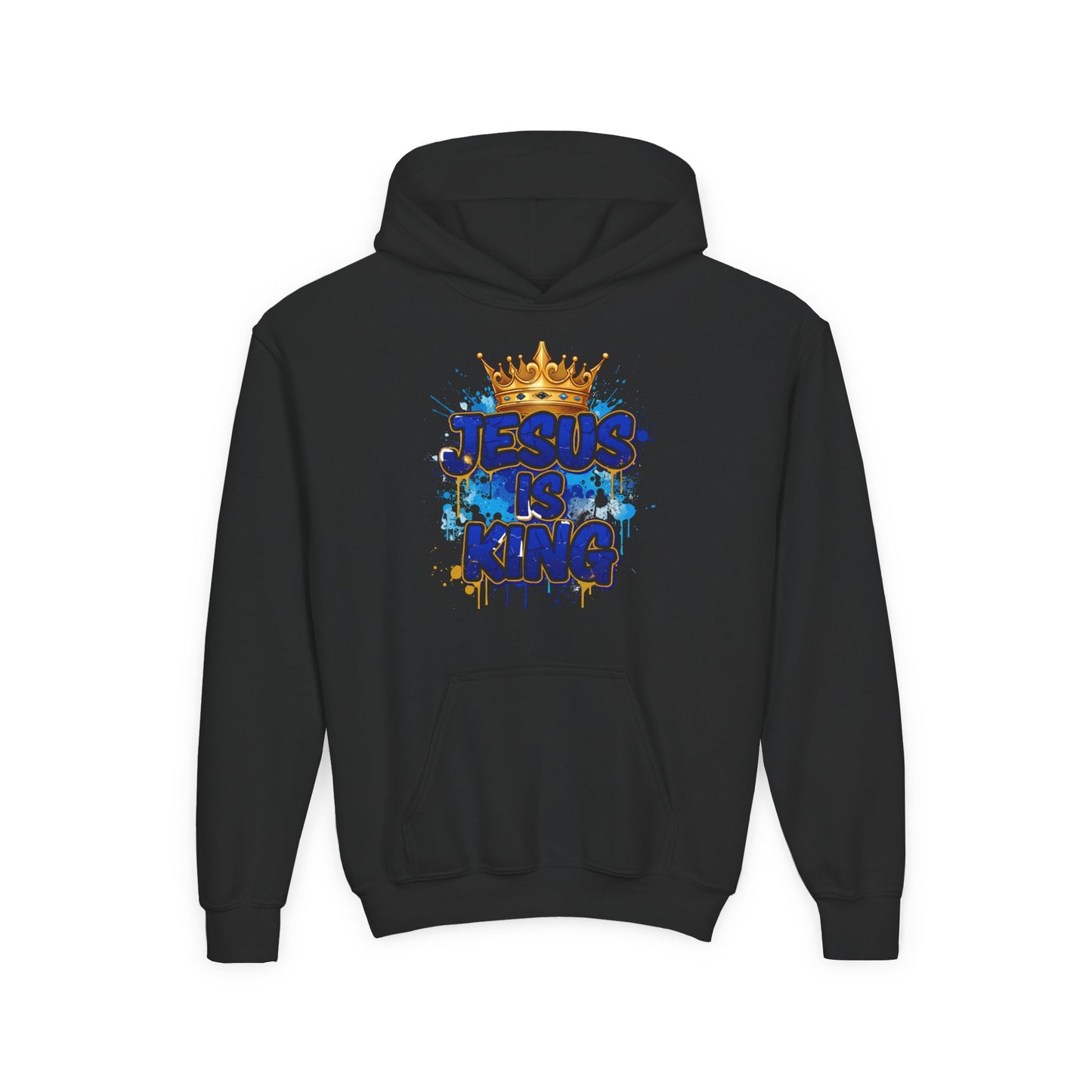 Jesus Is King Youth Hoodie — Christian Faith Kids Sweatshirt