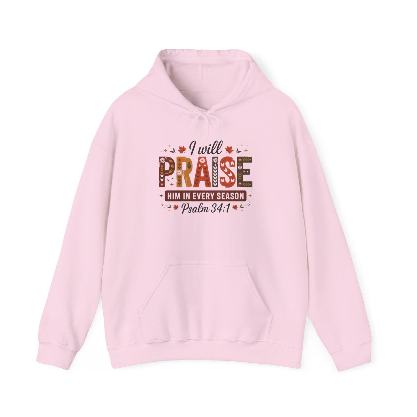 Hooded Sweatshirt with 'I WILL PRAISE' Design