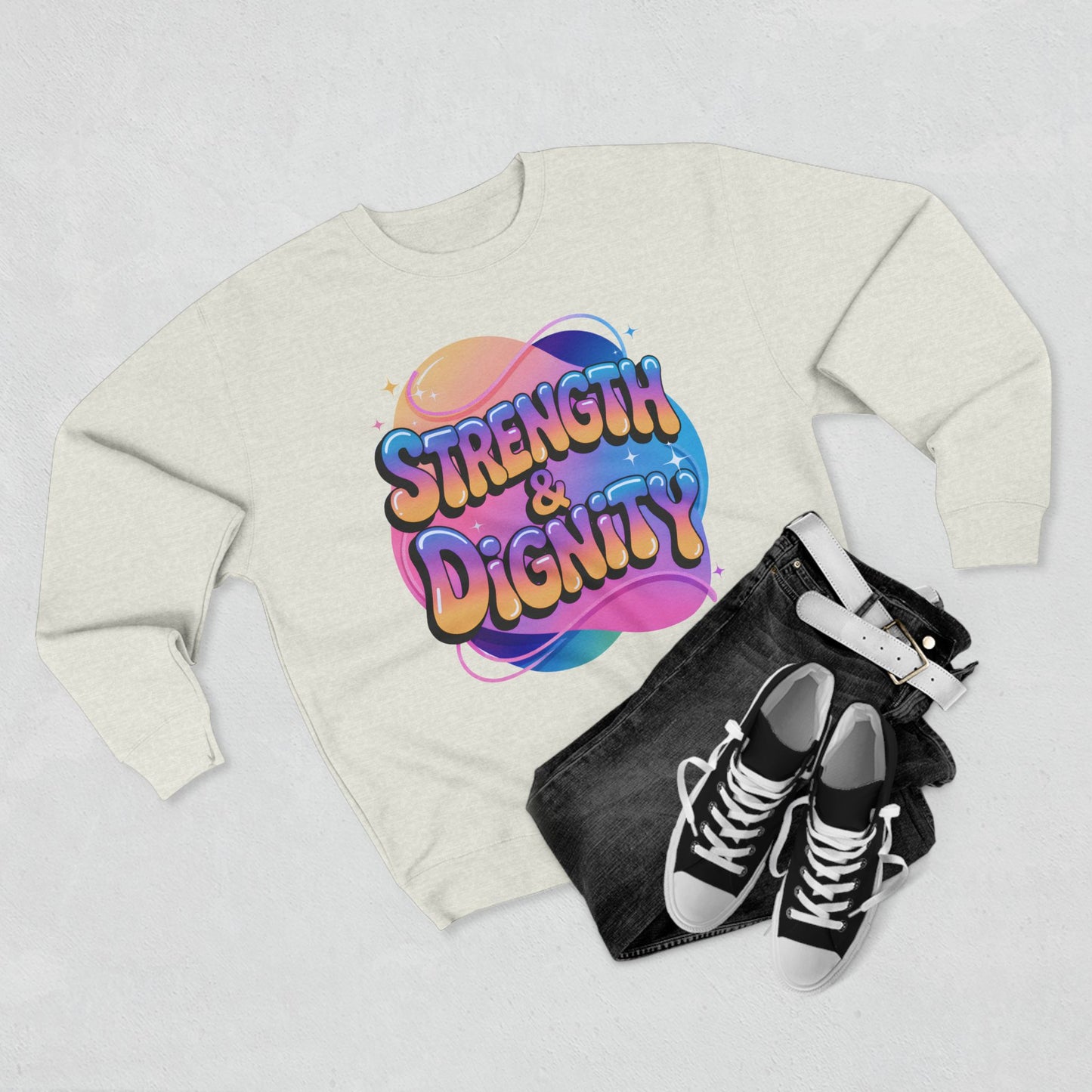 Strength & Dignity Crewneck Sweatshirt — Inspirational Women’s Pullover