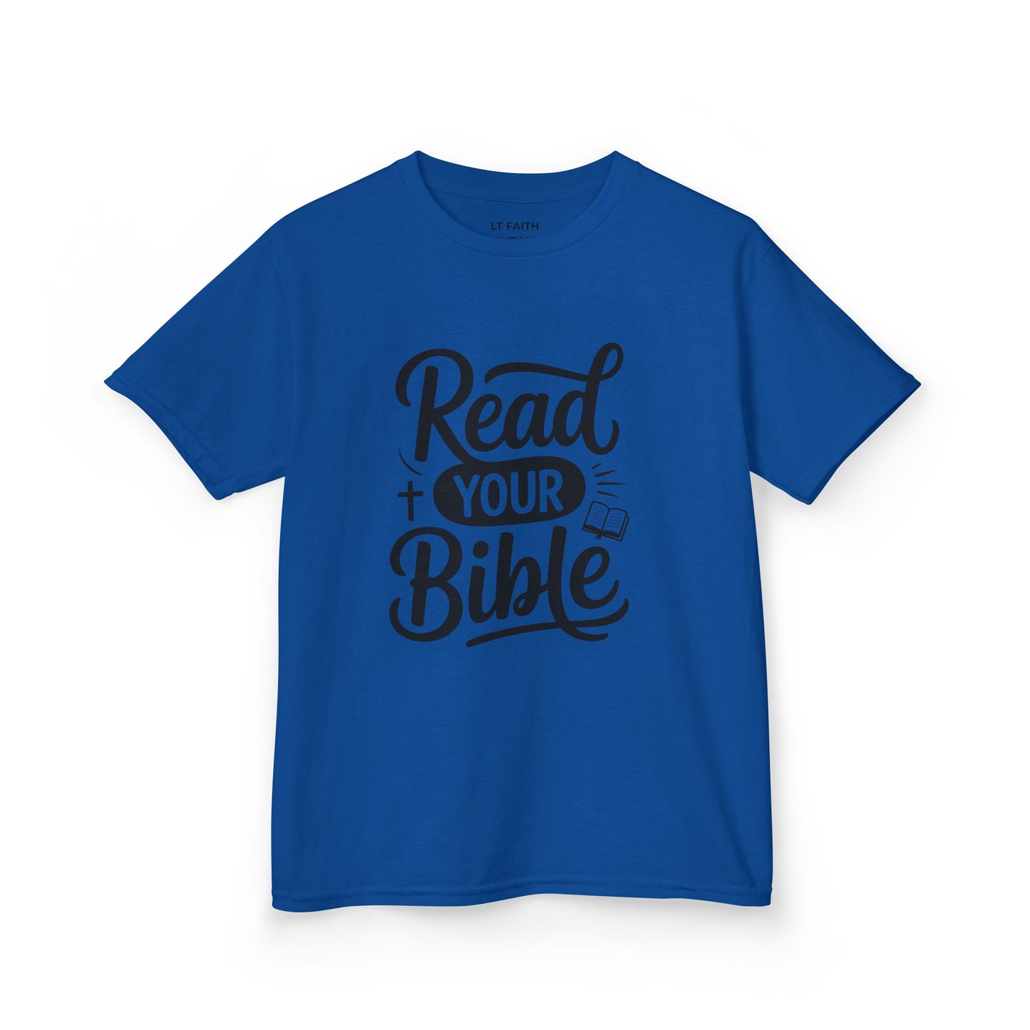 Read Your Bible Kids T-Shirt — Minimal Christian Faith Tee for Youth
