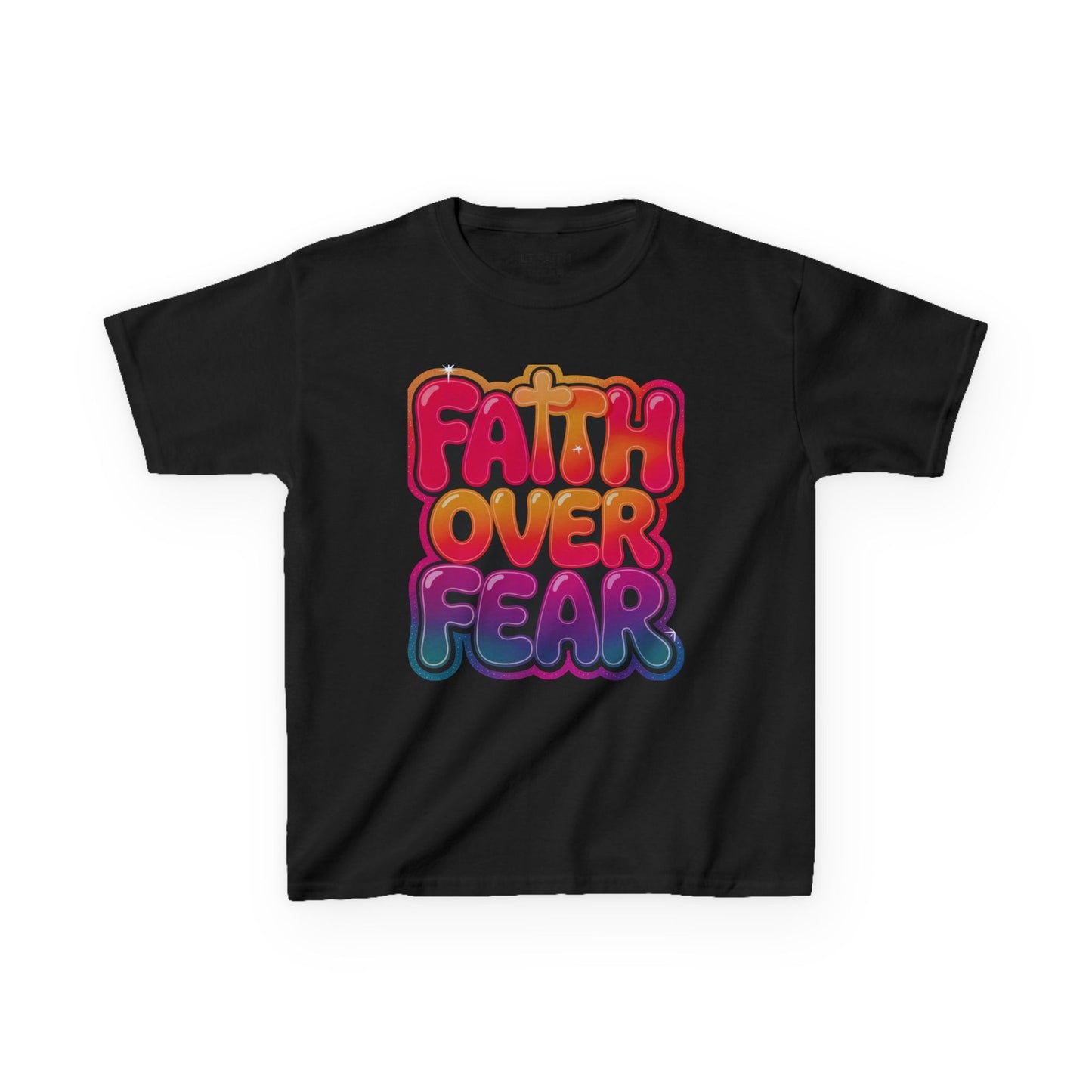 Kids Tee — "Faith Over Fear" Christian Graphic T-Shirt