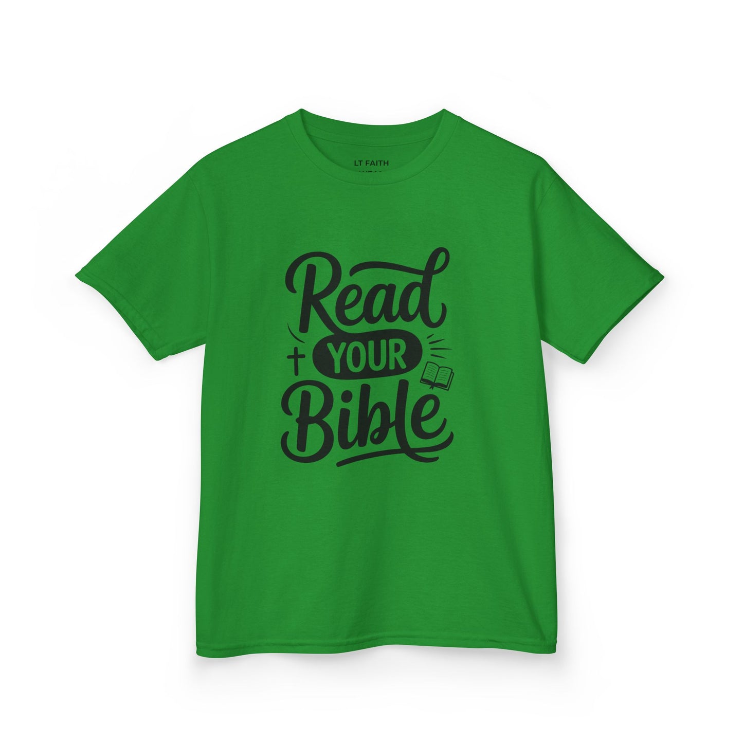 Read Your Bible Kids T-Shirt — Minimal Christian Faith Tee for Youth