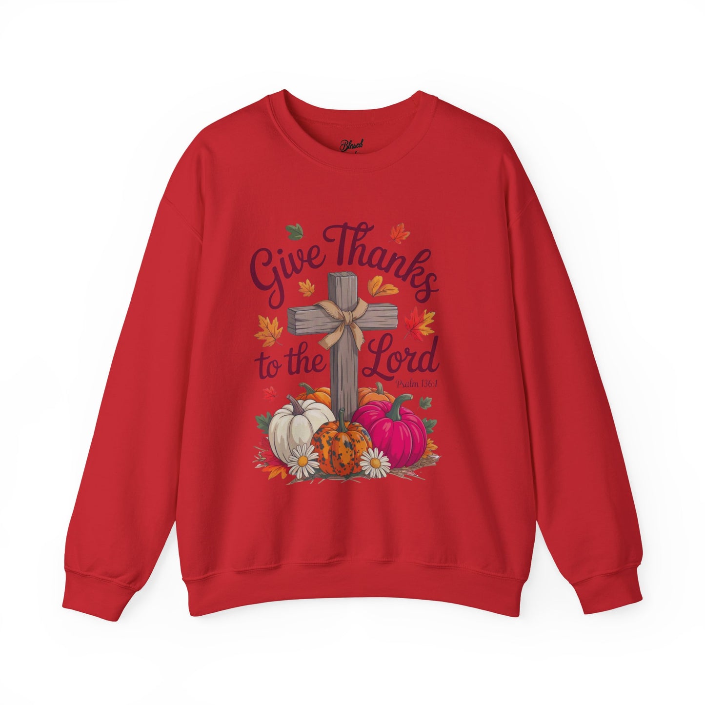Christian Psalm 136:1 Sweatshirt