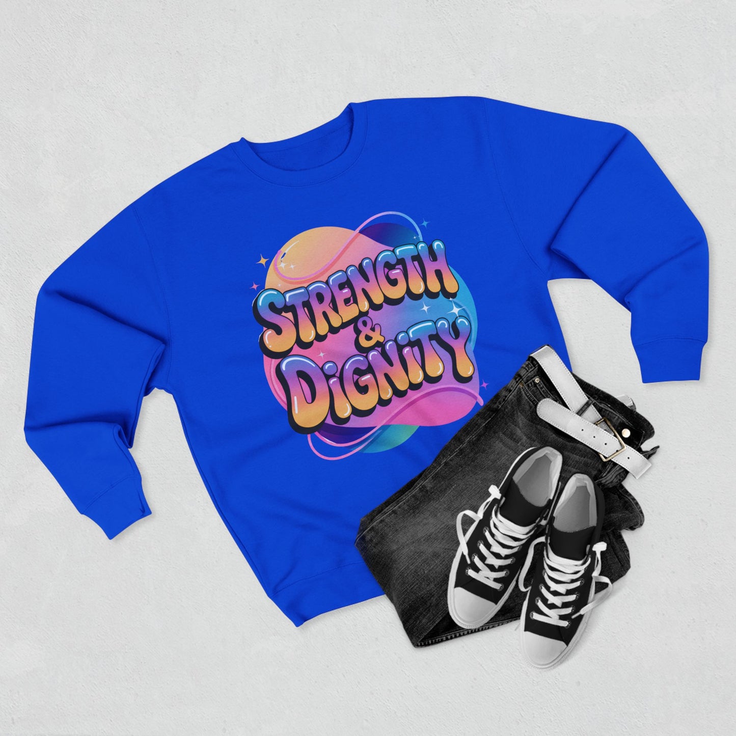 Strength & Dignity Crewneck Sweatshirt — Inspirational Women’s Pullover