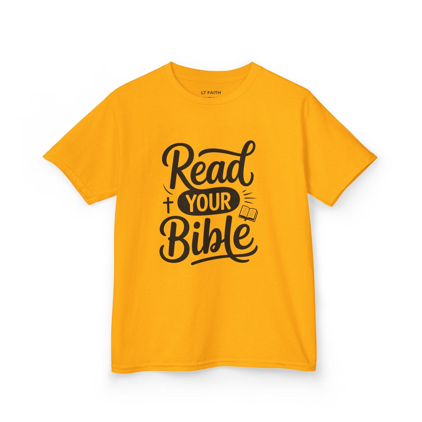 Read Your Bible Kids T-Shirt — Minimal Christian Faith Tee for Youth